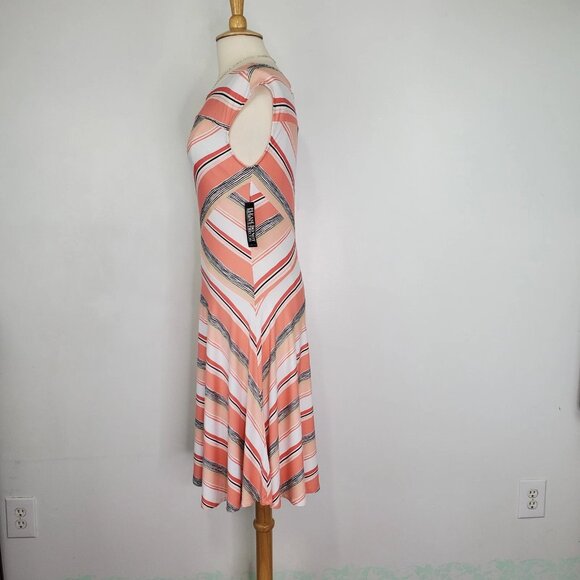 New York & Company Striped Stretchy Slight Cap Sleeve Pullover Dress NWT Size M - Picture 5 of 11